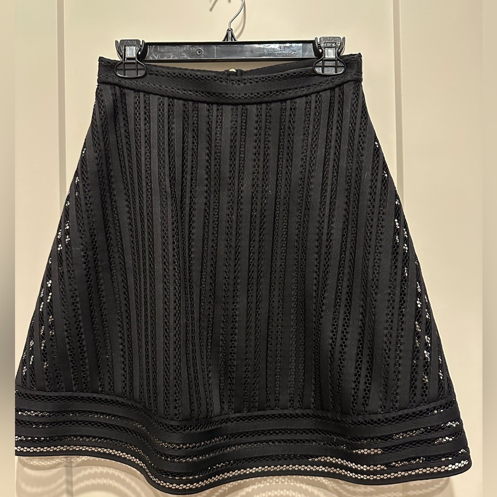 Jcrew Chic black A-line skirt with textured detailing. Size S